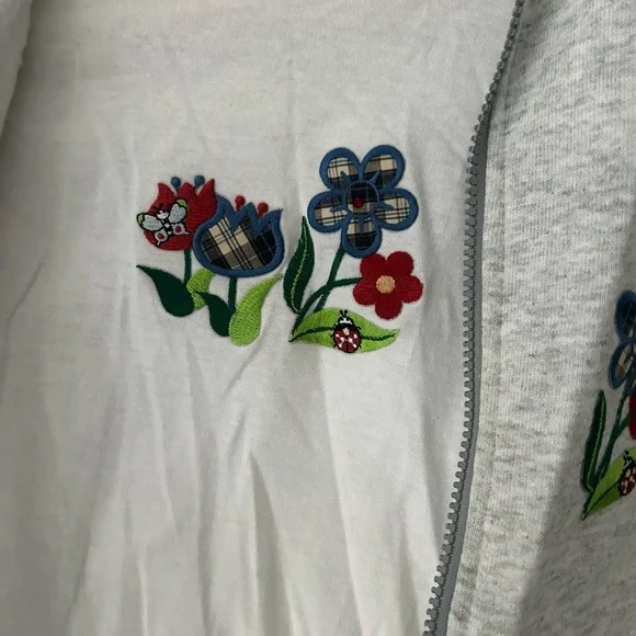 Vintage Jerzees Fruit Of Loom Gray Embroidered Sweatshirt and Tee Set medium - Picture 3 of 7